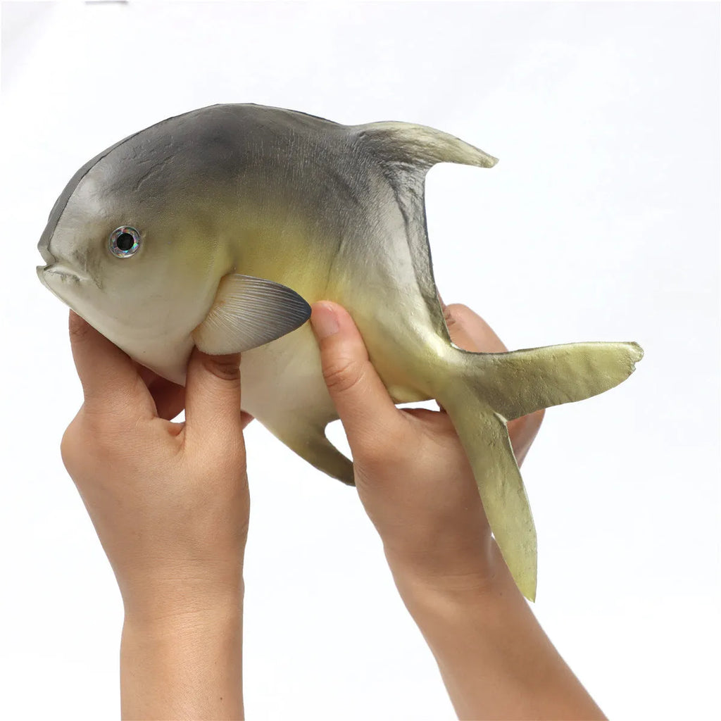 Three PU simulated fish ornaments: flower fish, small tuna, and yellow croaker with detailed textures