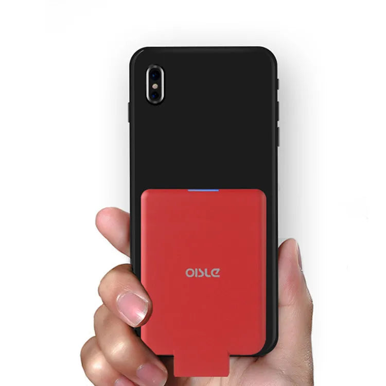 4500mAh back clip battery for iPhone Android Type-C in black, compact size 90mm x 61mm x 9mm