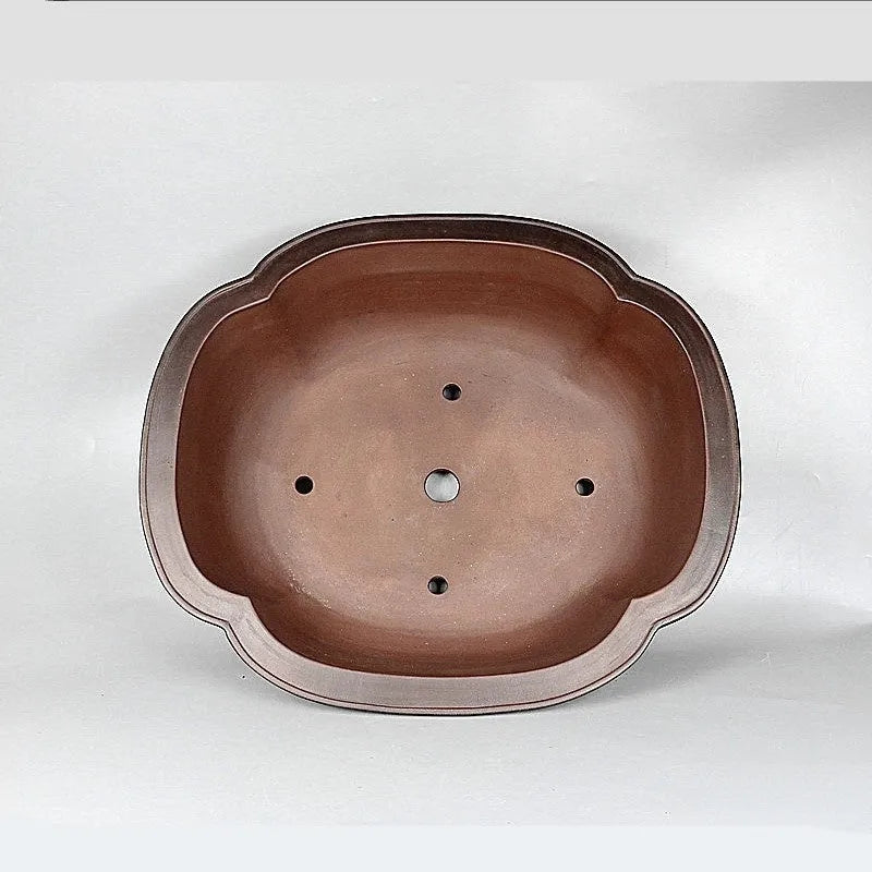 Handmade Chinese antique crabapple shaped purple clay flowerpot measuring 74x61x23cm