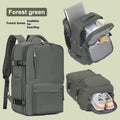 Women's large capacity grey waterproof Oxford cloth travel backpack with curved shoulder straps