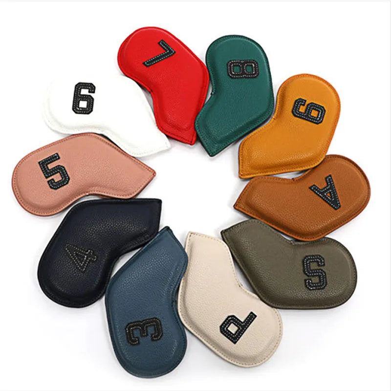 10-piece digital printed PU golf club head covers set for driver woods irons protection