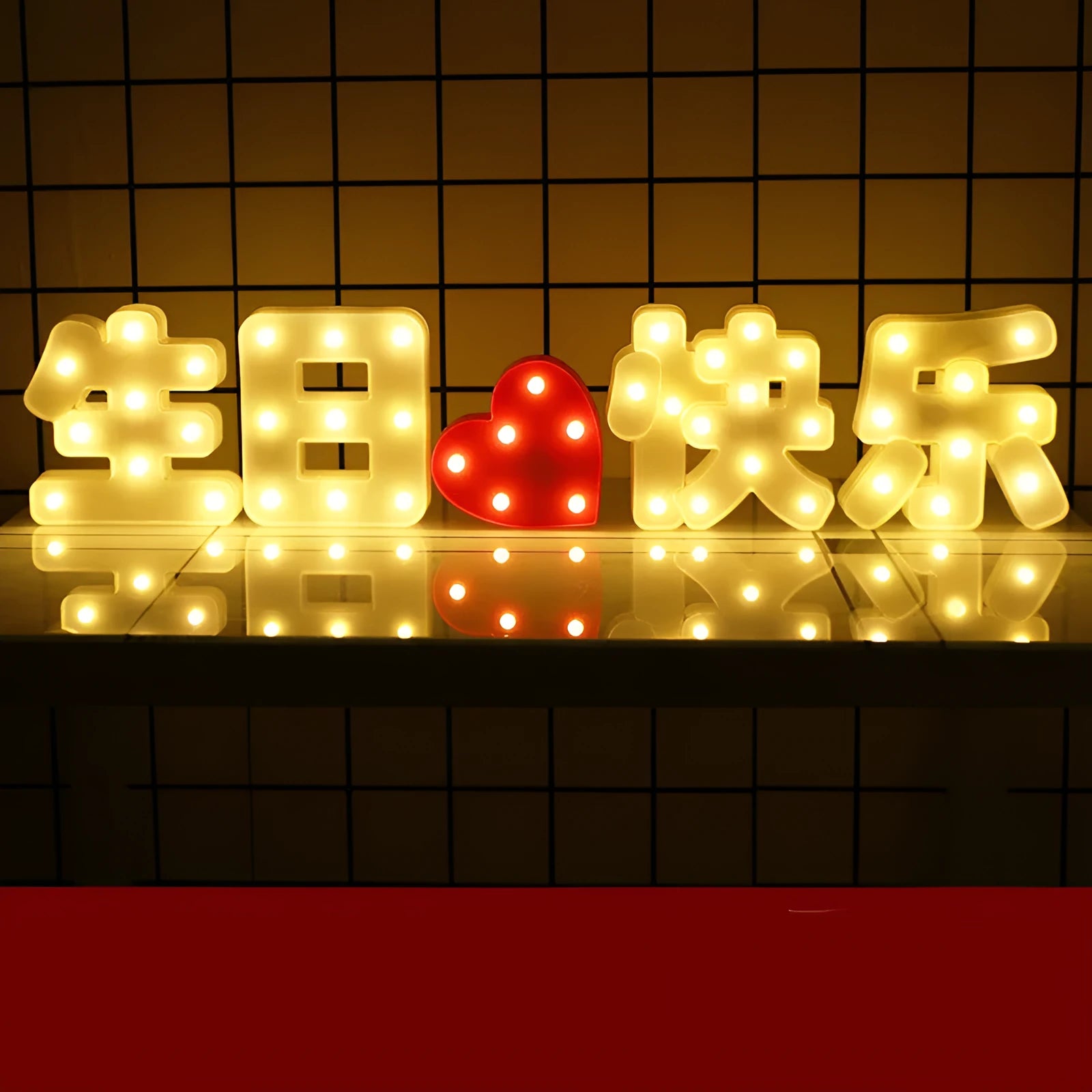 LED letter lights 22cm plastic alphabet in picture colour for birthday party and proposal decor