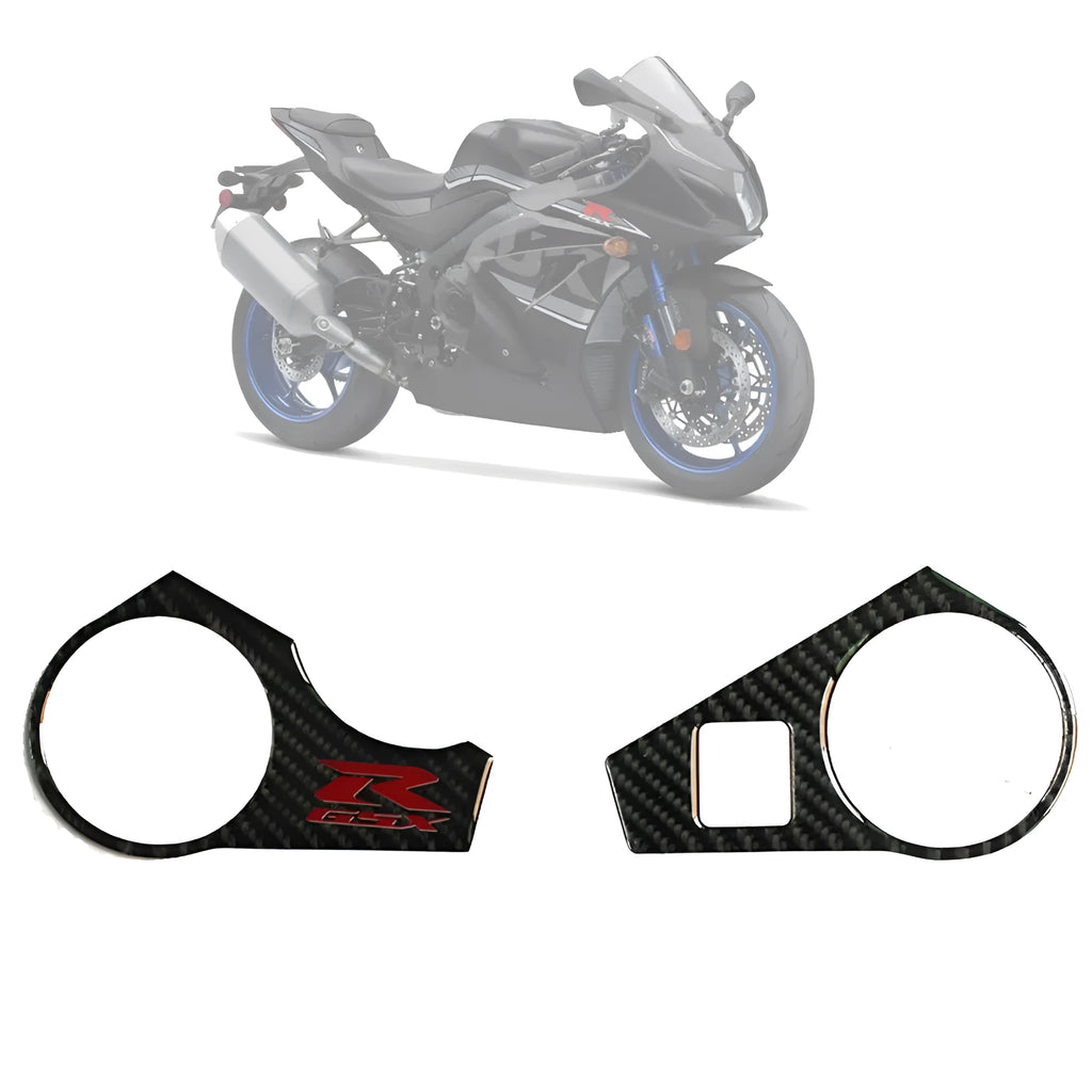 Black carbon fibre style vinyl sticker for SUZUKI GSXR1000 L1 upper connective plate, 2009-2016 models