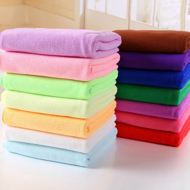 Microfiber bath towel 70 x 140cm in beige, blue, brown, green, pink, purple, red, white, yellow