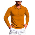 High elastic slim knit bottoming shirt in striped polyester, shown in multiple colours