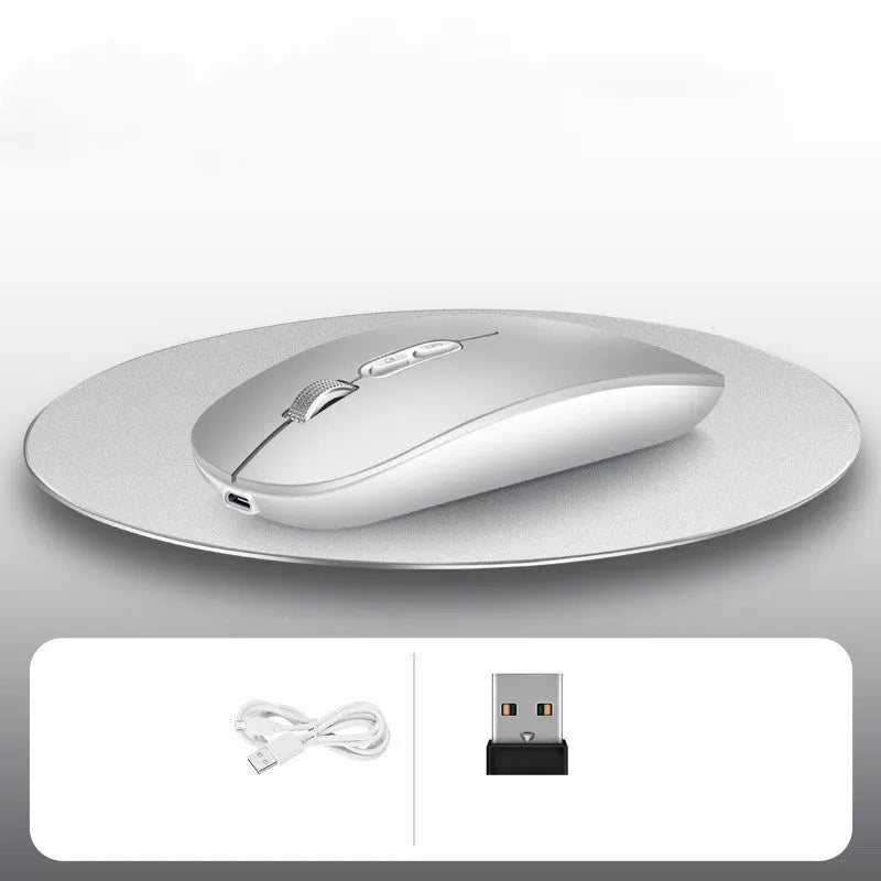 iMice wireless mouse 1600DPI 2.4G rechargeable mini silent mouse in black with charging cable and receiver