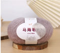 Mohair scarf DIY kit with wool ball of Inverness thread yarn showing multiple colour options for hand-woven spring accessories