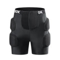 Adult black protective padded shorts with hip and tailbone padding for roller skating and skateboarding