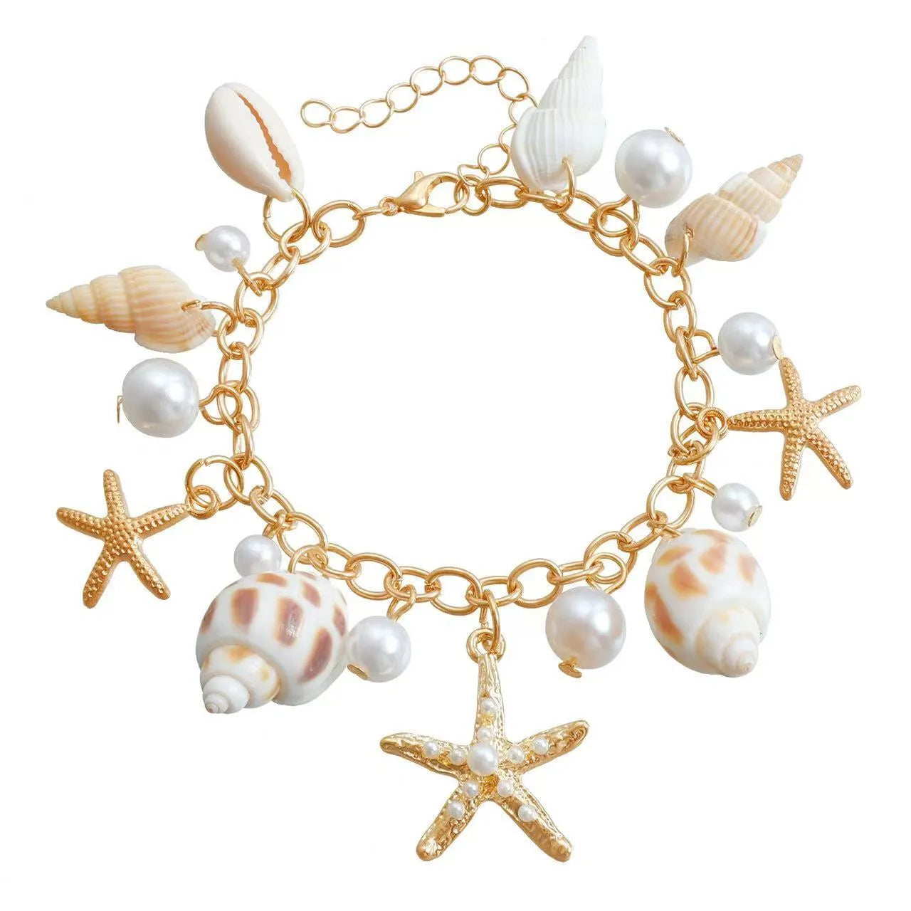 Women's waist chain and bracelet set with star charms in silver tone alloy metal