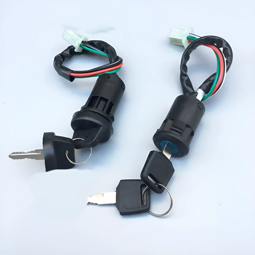 Waterproof electric door lock for car accessories with plastic housing and wiring terminals