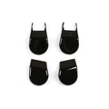 Black plastic seat feet screw decoration covers for 15-21 Toyota Hi Lux, 4 piece set on a white background