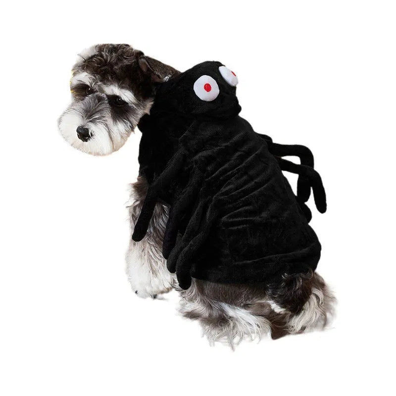 Halloween spider style polyester pet costume for dogs and cats, front view