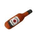 Plush wine bottle dog toy with squeaker in assorted colours