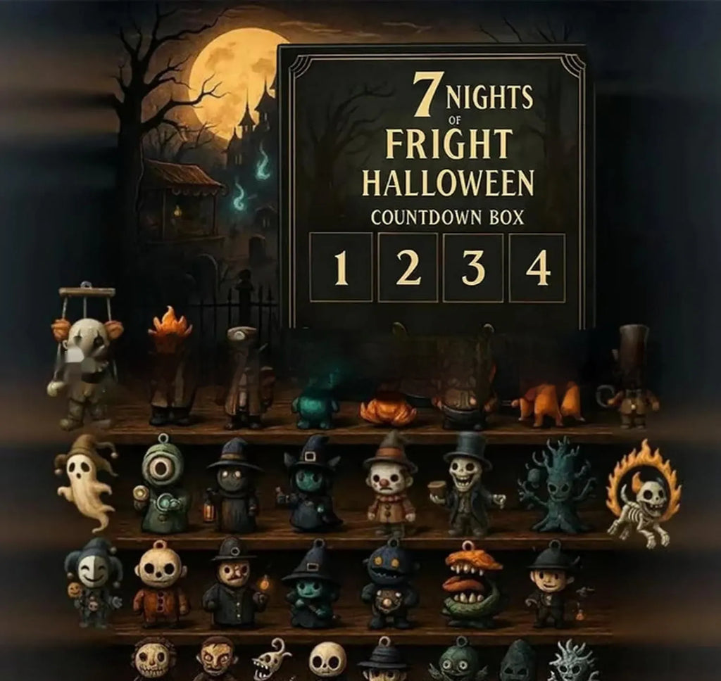 Halloween horror advent countdown box with blind box format and doll element
