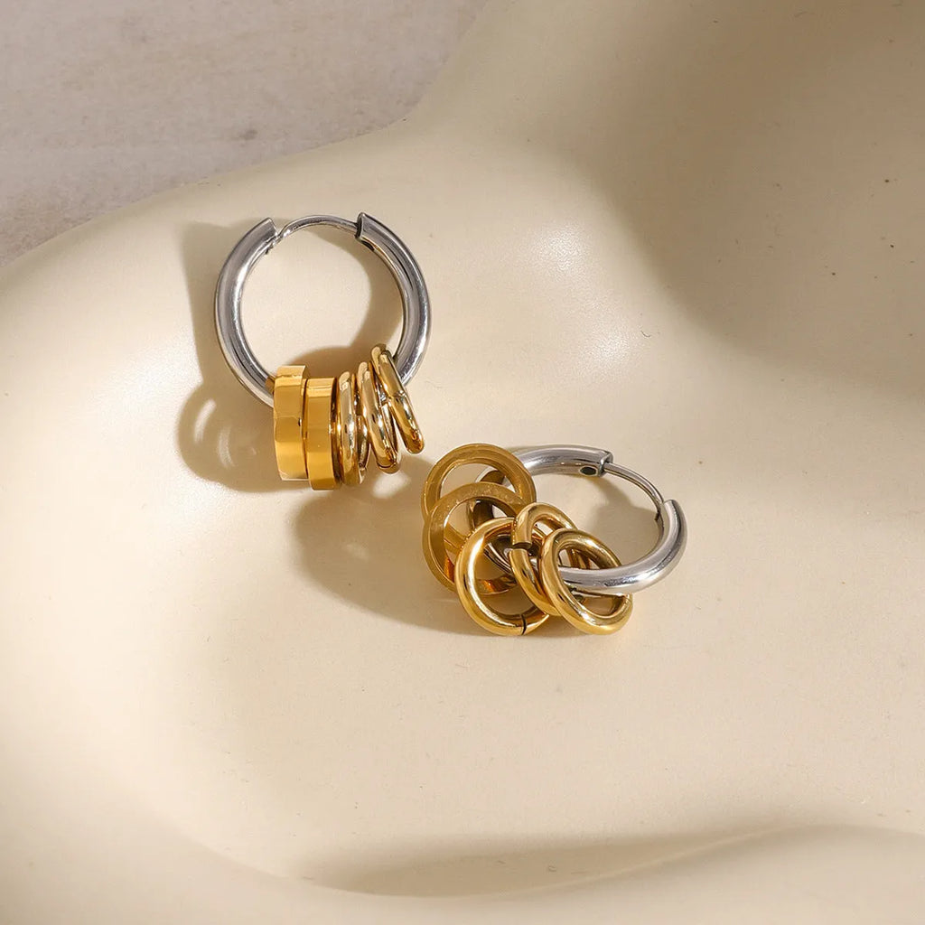Stainless steel electroplated ins style earrings in colour JDE2405019, unisex design.