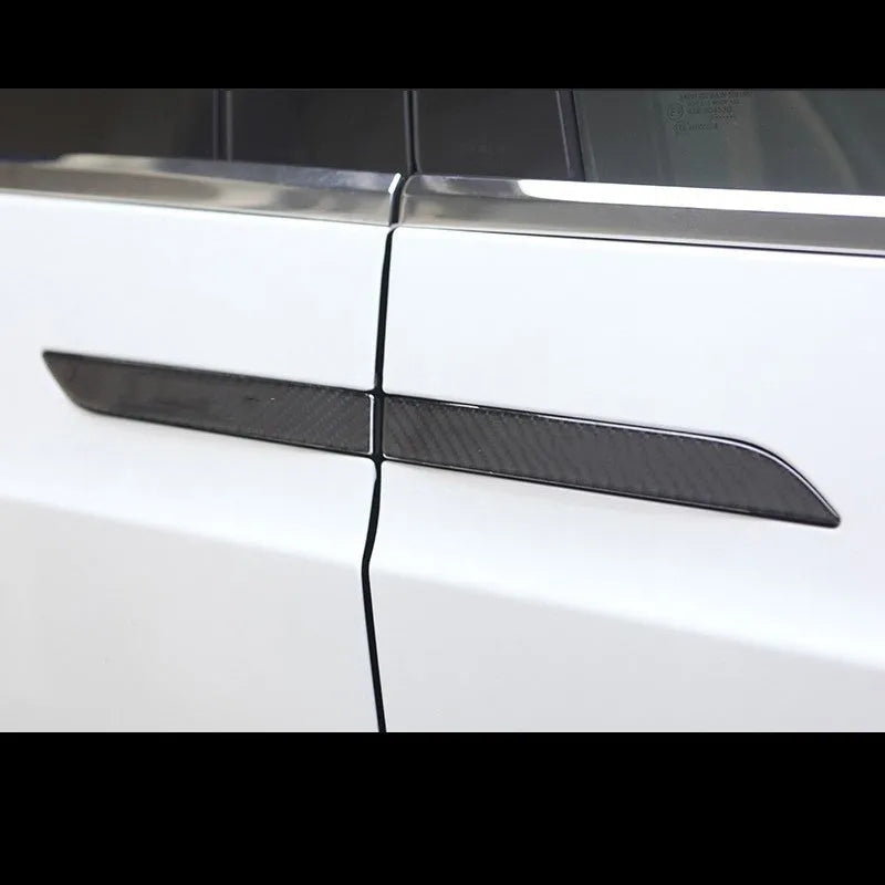 Carbon fibre door handle protection patches for Model S vehicles anti scratch adhesive kit