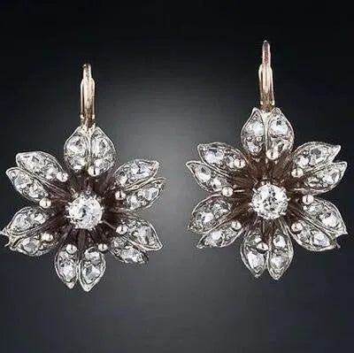 Silver-colour retro fashion alloy earrings with electroplated finish for women