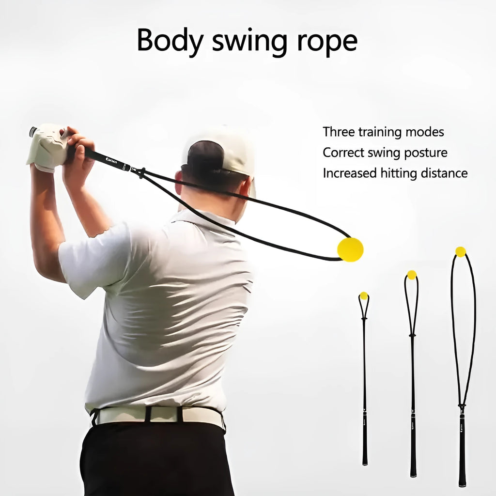 Black silicone golf swing correction rope trainer for physical practice