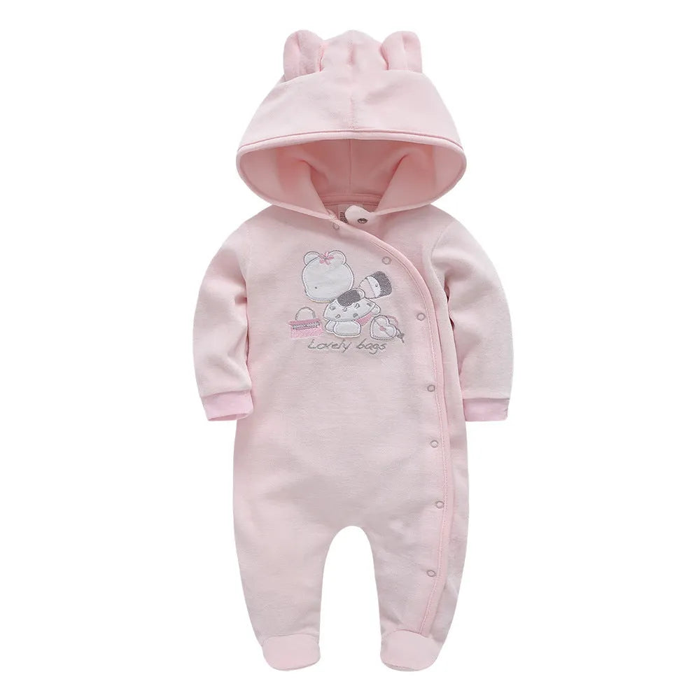 100% cotton newborn baby one-piece long sleeve long climb light blue winter