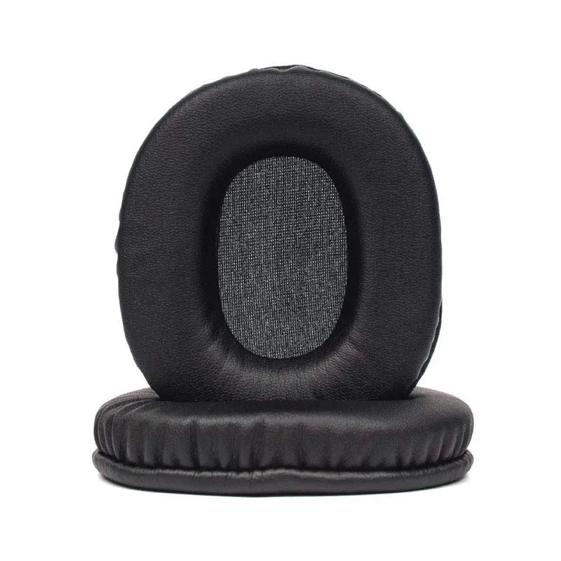 Black soft PU leather replacement ear pads for Sony MDR-1R headphones, shown as a pair.