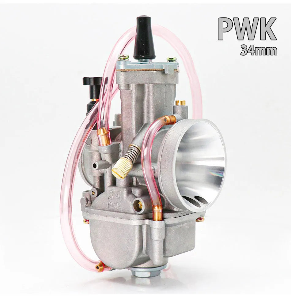 Sandblasted motorcycle carburetor kit in a colour box with size options from 21mm to 34mm