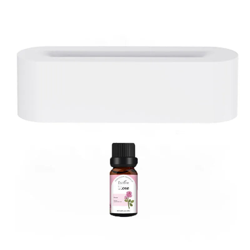 Flame aroma diffuser ultrasonic cool mist humidifier with 7 colour LED and realistic fire effect, square plastic design