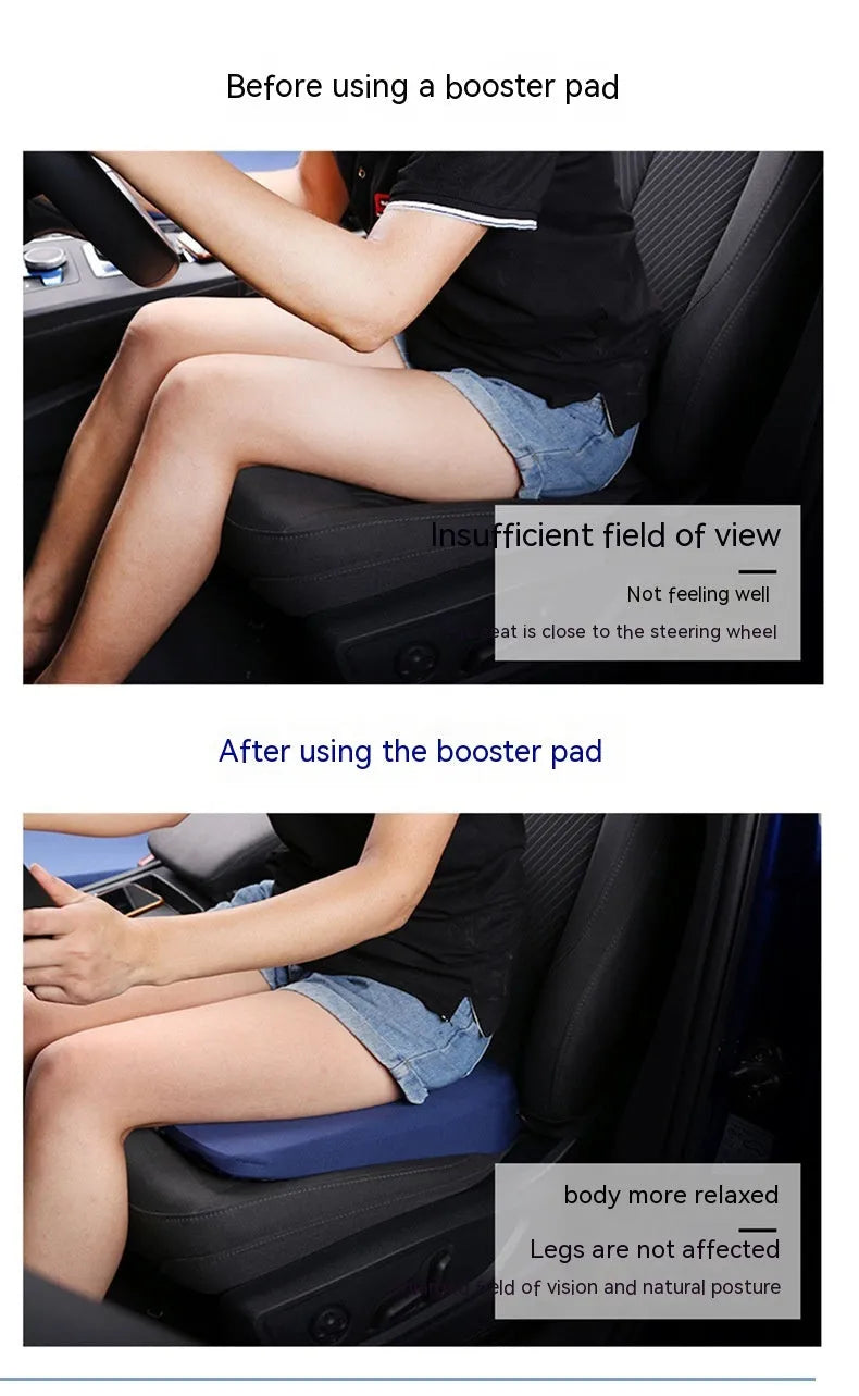 Black car heightening thick seat cushion 42x39x6cm simple style on a vehicle seat