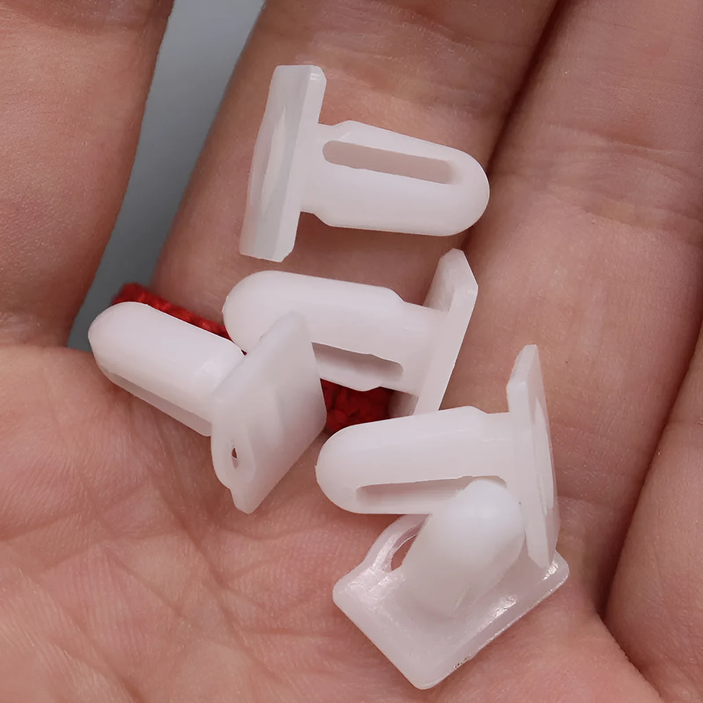 Black PA66 plastic D318 style automotive push rivets for interior trim, pack of 60 clips.