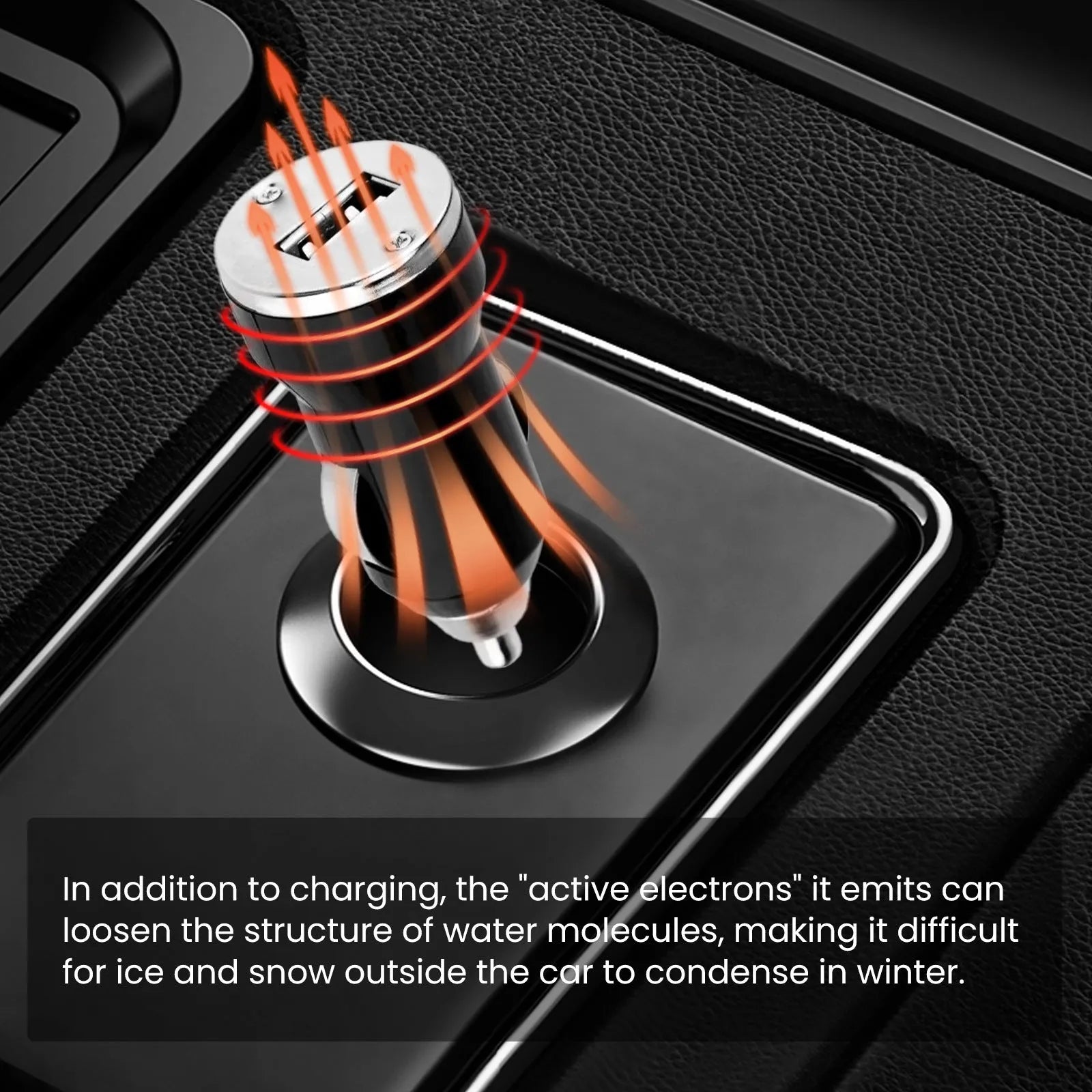 Black car snow melting charger 5.5 x 2.3 cm for windscreen ice removal