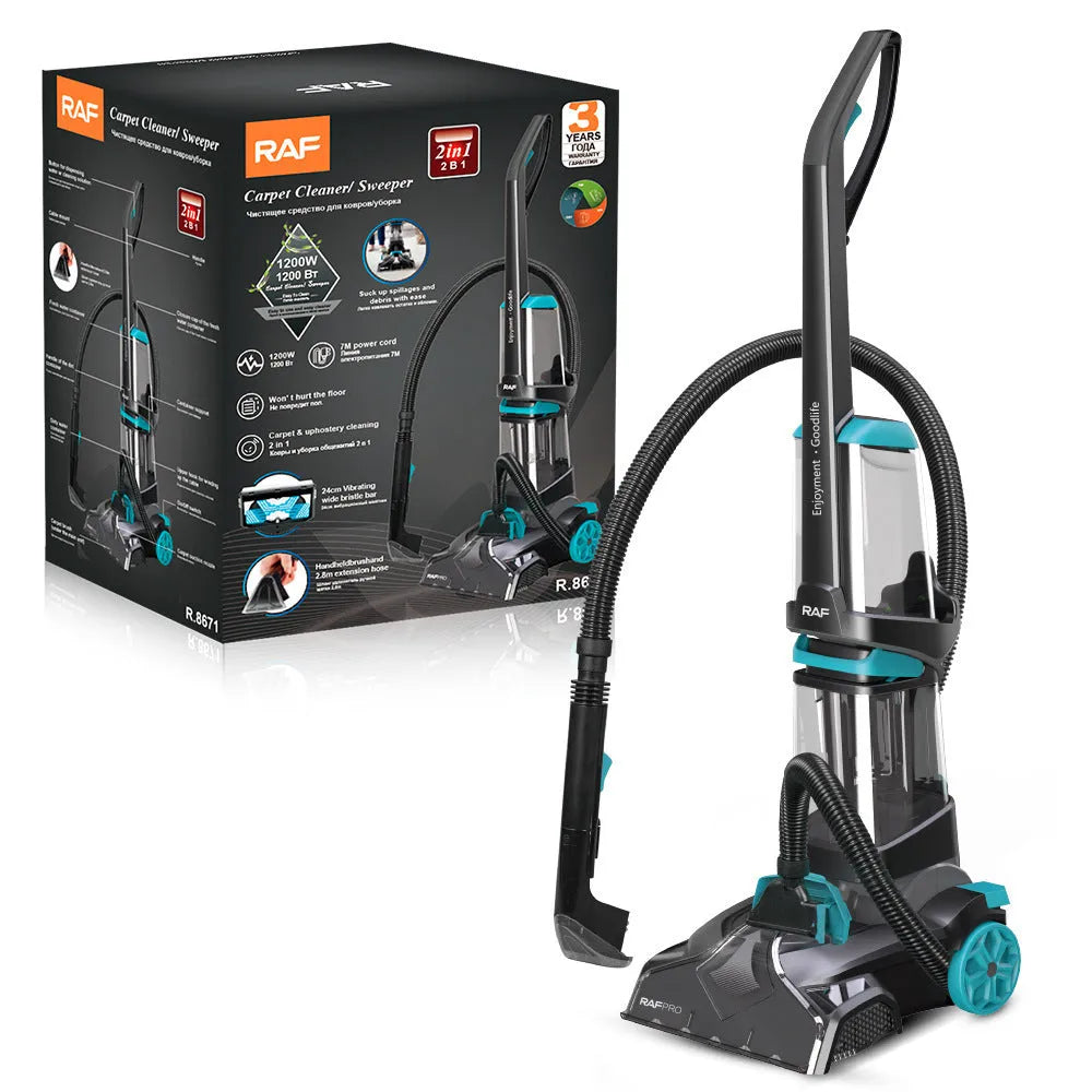 Household two-in-one mopping and washing sweeper 1200W colour R8671 with power cord on hard floor