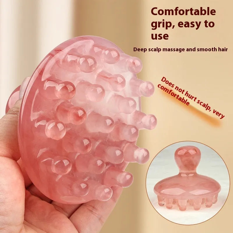 Disc massage comb with 21 teeth in brown colour for head meridian massage