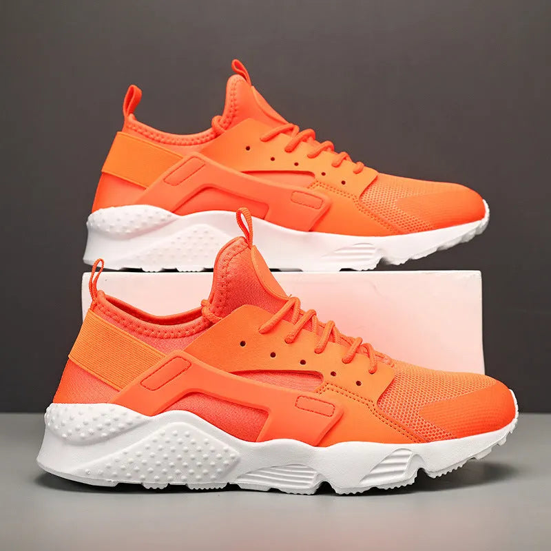 Men's low-top casual sneakers with mesh upper, round toe, and cross shoulder straps in multiple colour options