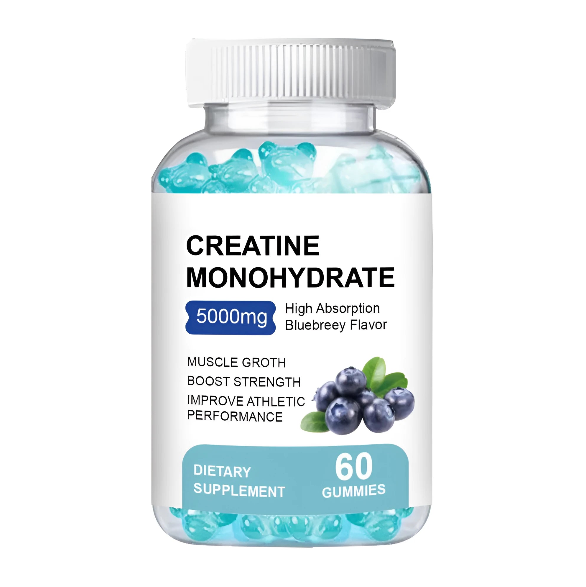60 creatine monohydrate gummy pieces in supplement packaging requiring cold storage