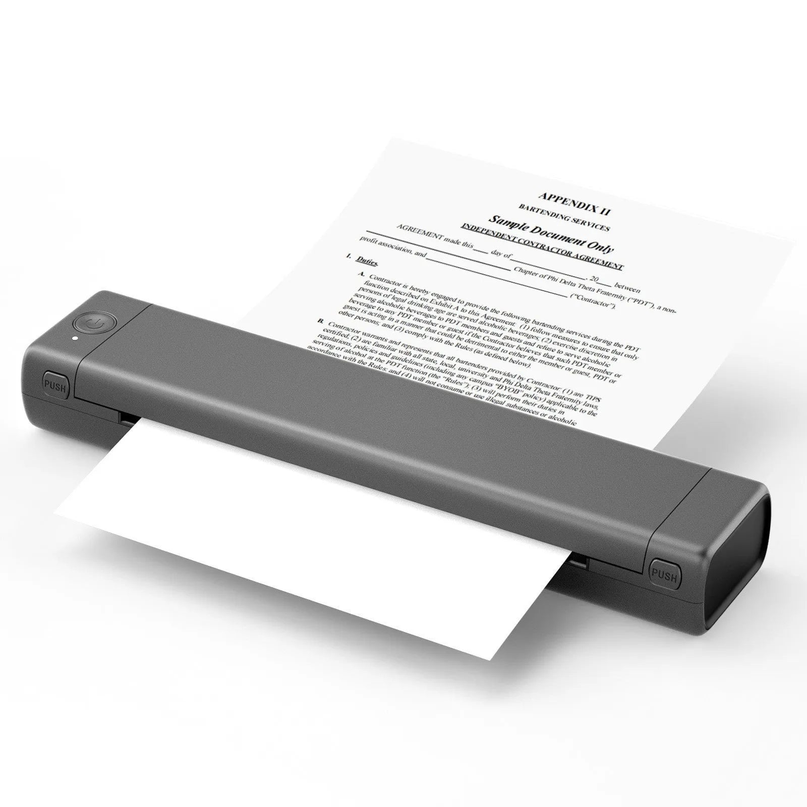 Phomemo M08F A4 portable thermal printer in white with Bluetooth and USB connectivity