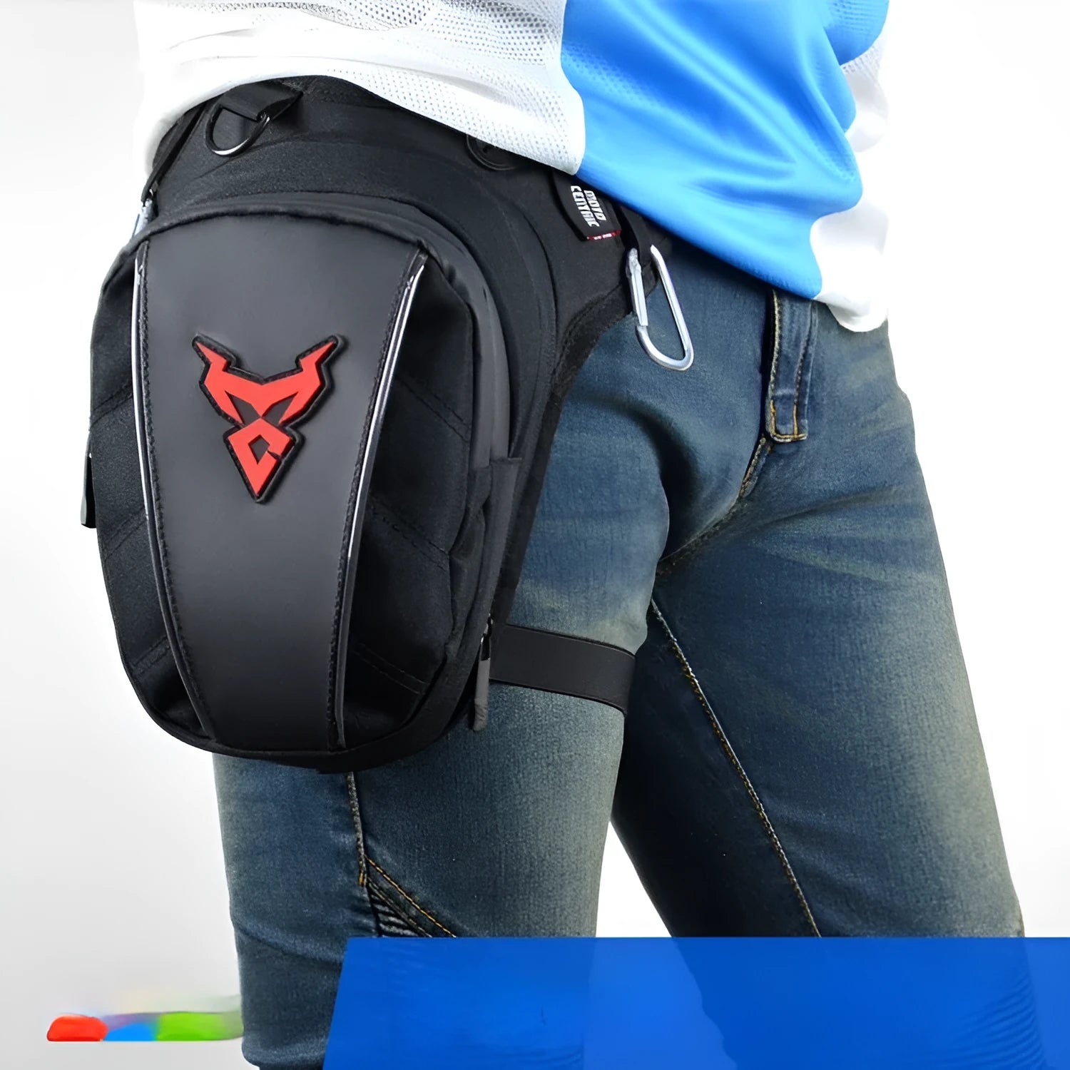 Motorcycle riding crossbody shoulder waist leg bag in Knight style with 1200D Oxford cloth construction