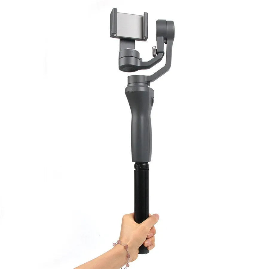 Black aluminium alloy mobile phone tripod and handheld stabilizer for Apple iPhone photography