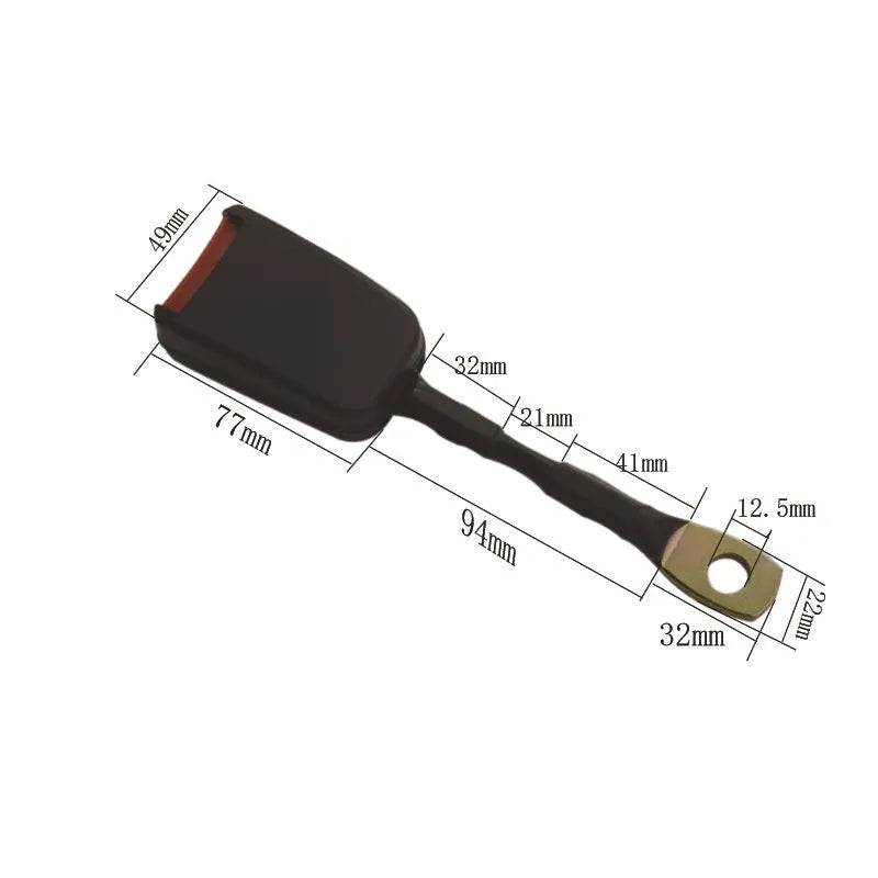 Car seat belt buckle with 20CM long steel wire base and black buckle head