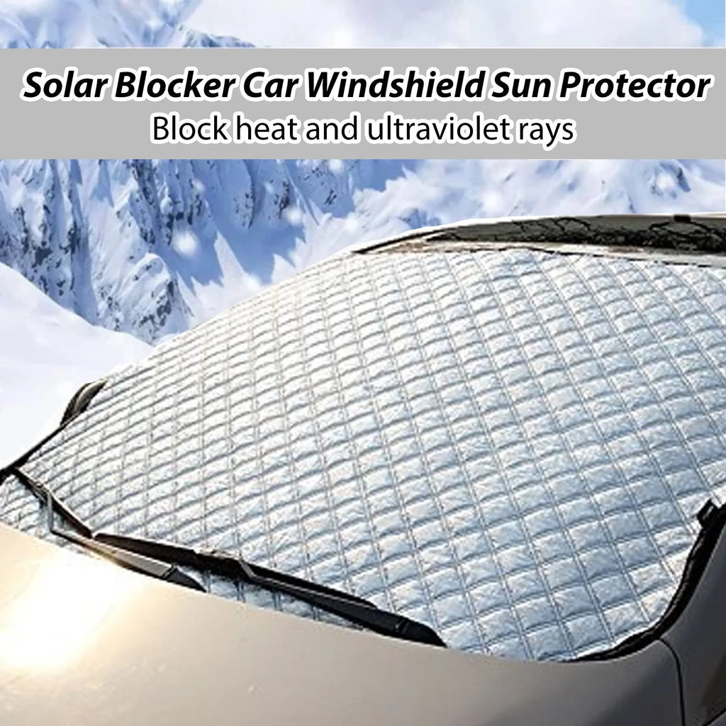 Car windscreen cover made of nylon and aluminium film, size 140x95cm, used for frost and snow protection on front windshield