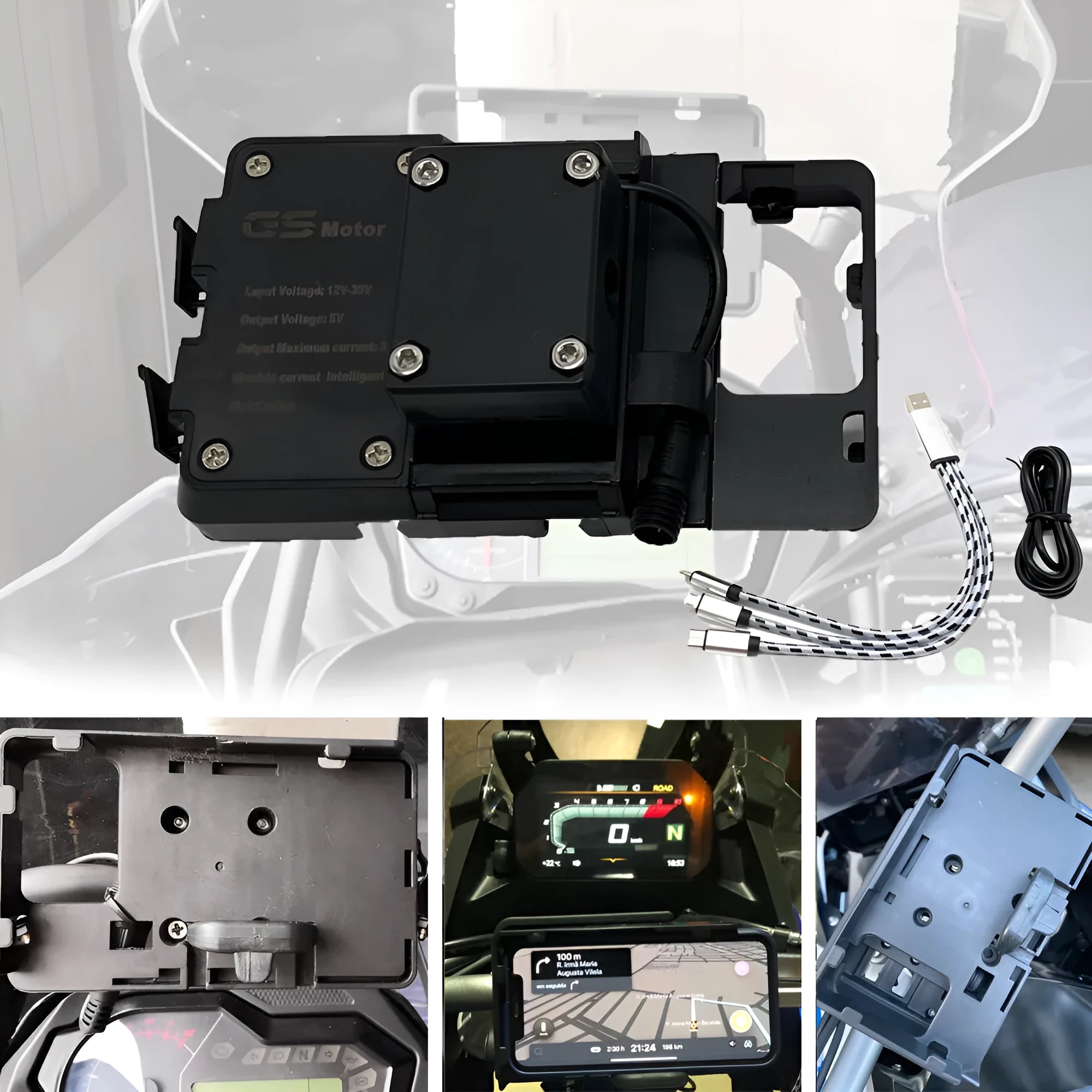 Waterbird ADV black ABS plastic mobile navigation bracket for BMW R1200GS and R1250GS