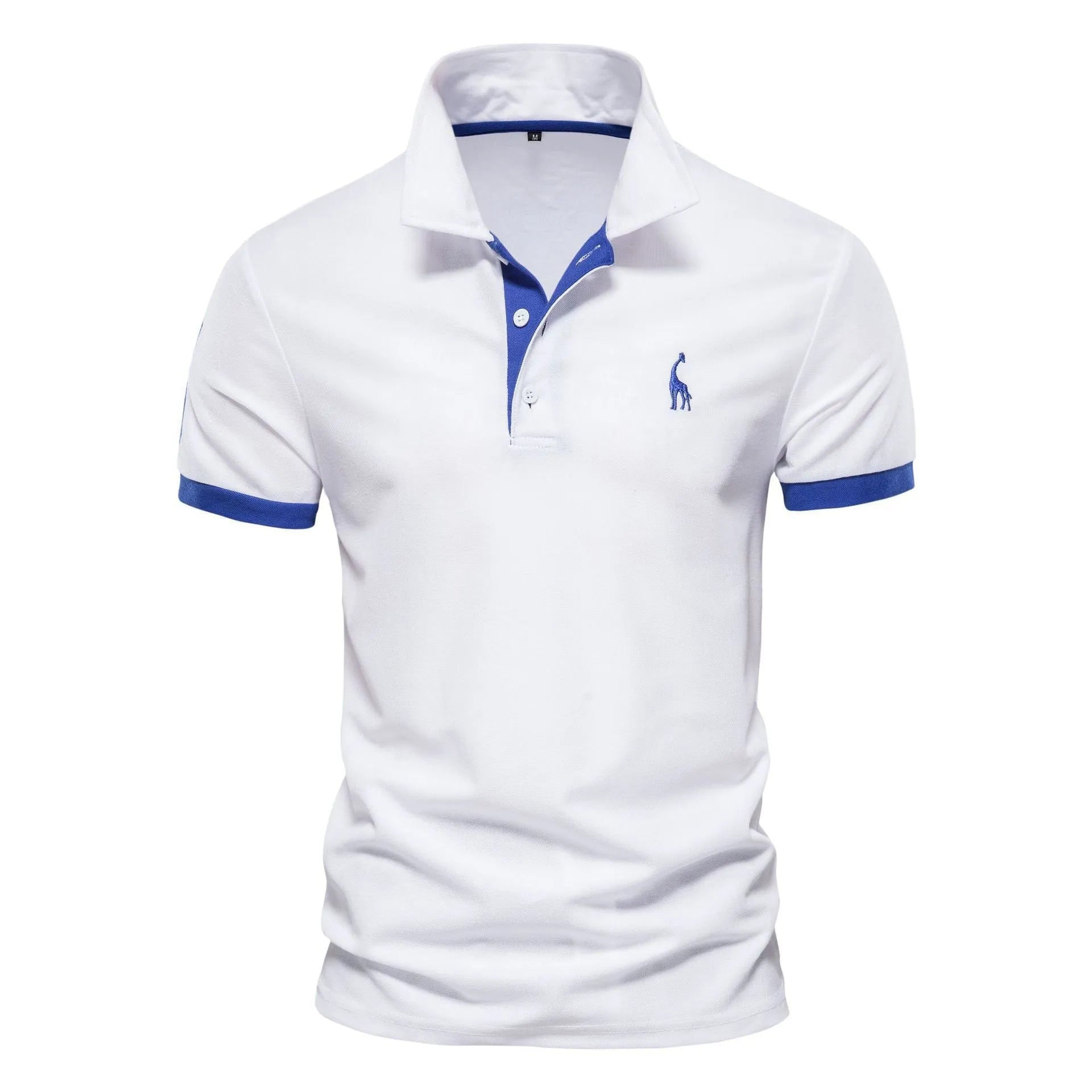 Men's slim fit t-shirt with embroidered deer pattern on chest in cotton blend fabric