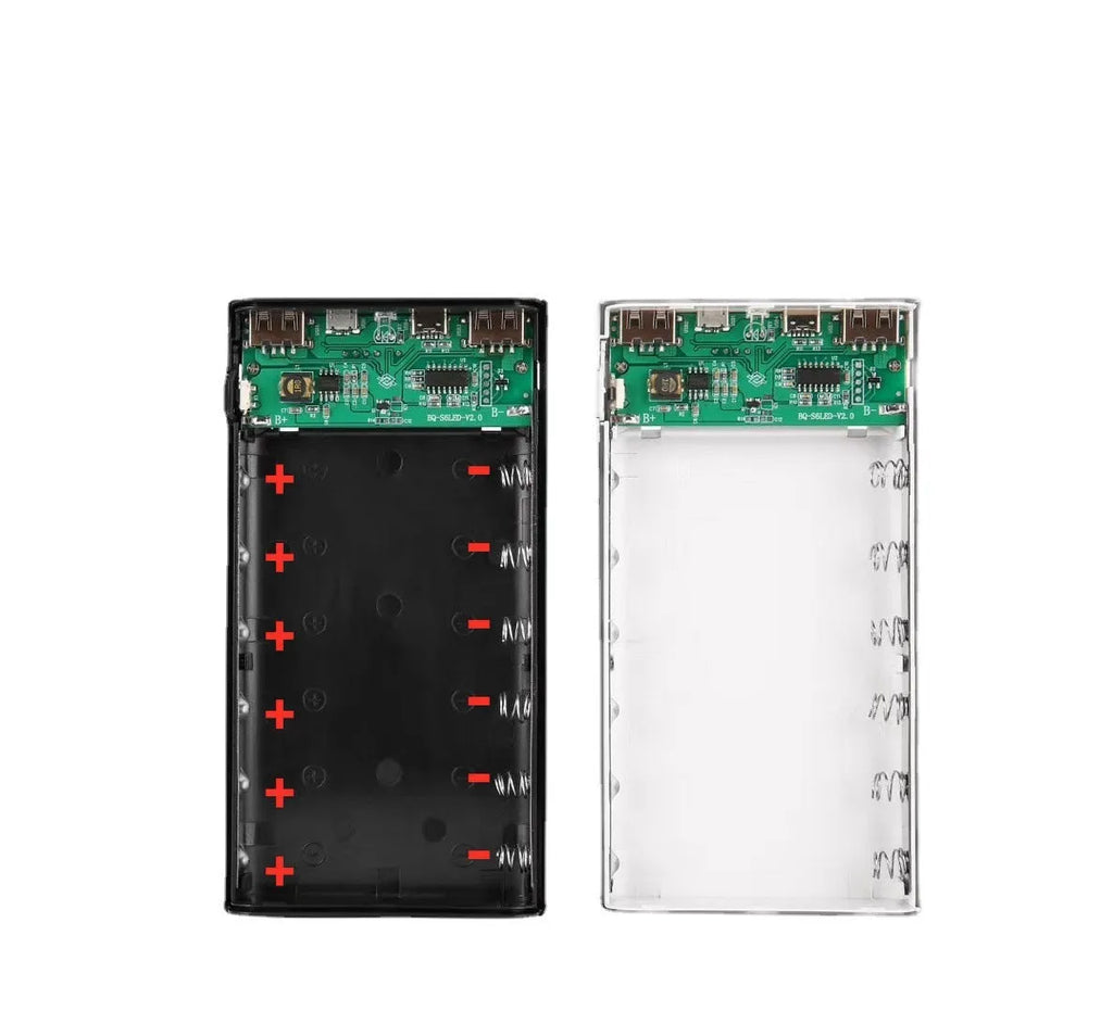Digital display power bank spring kit with plastic shell, 45x76x22mm, black board, no battery included