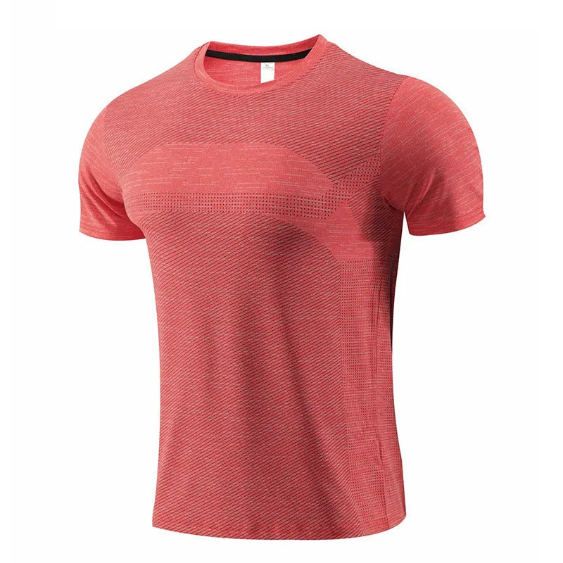 Polyester spandex workout T-shirt in multiple colours with short sleeves for running and basketball