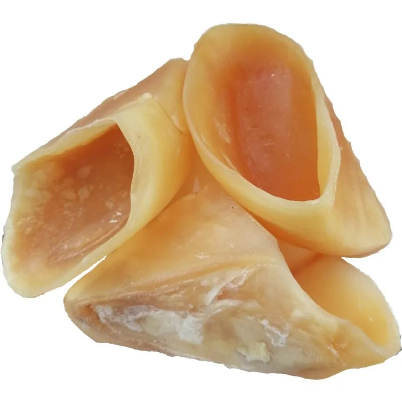 Natural tan cowhide hoof shell dog chew for small and large breeds