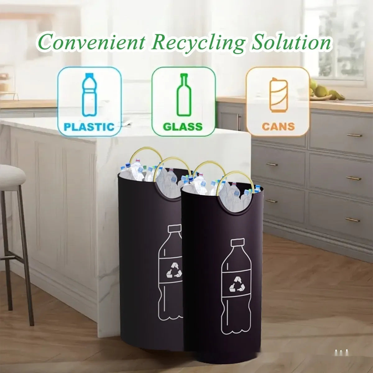 Round portable plastic trash can measuring 38x72cm for office and outdoor use