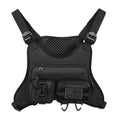 Oxford cloth chest bag designed as a riding vest in black, grey, and blue colour options