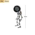 Silver and copper robot night lights showing 22cm and 29cm size options with customisable graphics