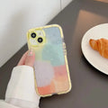 Minimalist contrast colour TPU phone case with yellow edge for iPhone 14