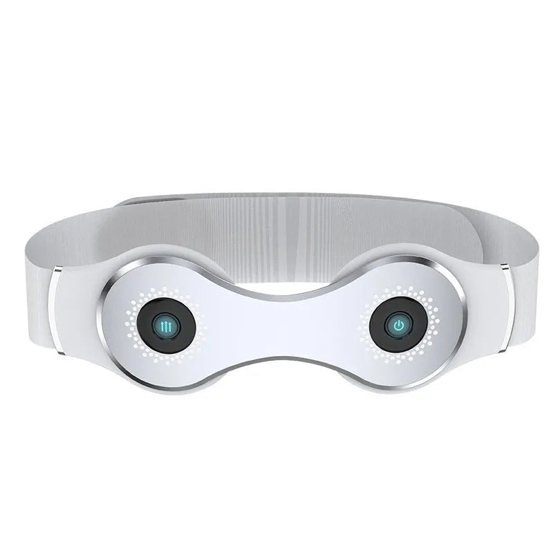 White far infrared lumbar massage belt with Type-C charging port, 25 x 8.5 cm