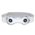 White far infrared lumbar massage belt with Type-C charging port, 25 x 8.5 cm