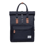 Casual polyester backpack with cover opening, computer compartment, and zipper pocket in black, dark grey, or green